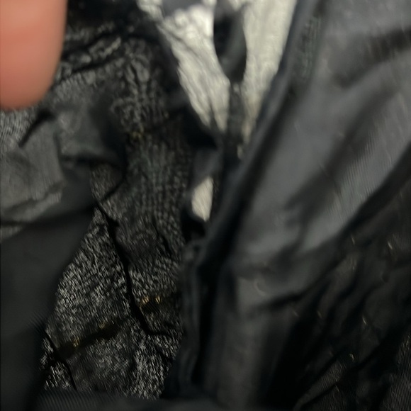 Nite Line Sz 10 Black Silk Gold Bugle Beaded Full Length Side Slit Dress Gown - Picture 16 of 16